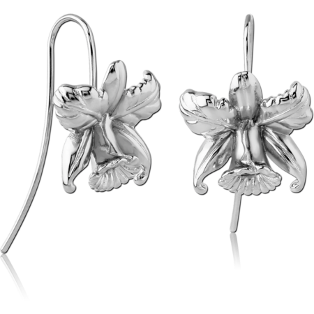 STERLING SILVER 925 RHODIUM PLATED EARRINGS PAIR - FLOWER