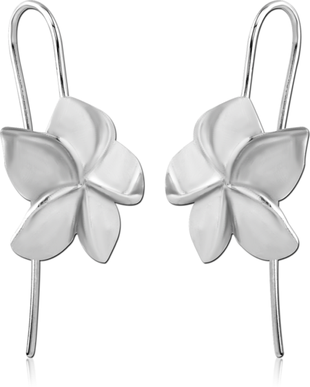STERLING SILVER 925 RHODIUM PLATED EARRINGS PAIR - FLOWER