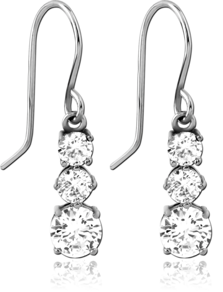 SURGICAL STEEL JEWELED EARRINGS