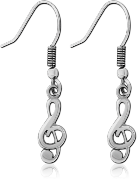 SURGICAL STEEL EARRINGS PAIR - MUSIC NOTE