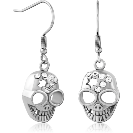 SURGICAL STEEL JEWELED EARRINGS PAIR
