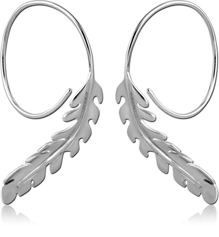 STERLING SILVER 925 EARRINGS PAIR - LEAF