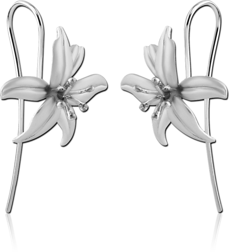 STERLING SILVER 925 EARRINGS PAIR - FLOWER