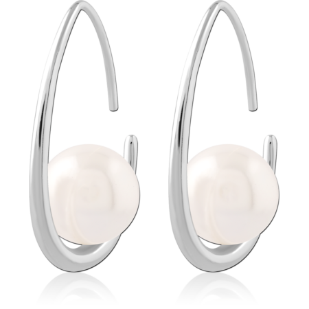 STERLING SILVER 925 EARRINGS PAIR WITH PEARL