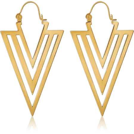 GOLD PVD COATED SURGICAL STEEL HOOP EARRINGS PAIR