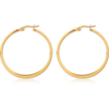 GOLD PVD COATED SURGICAL STEEL HOOP EARRINGS