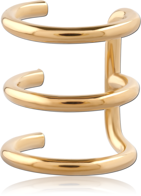 GOLD PVD 18K COATED SURGICAL STEEL ILLUSION EAR CUFF