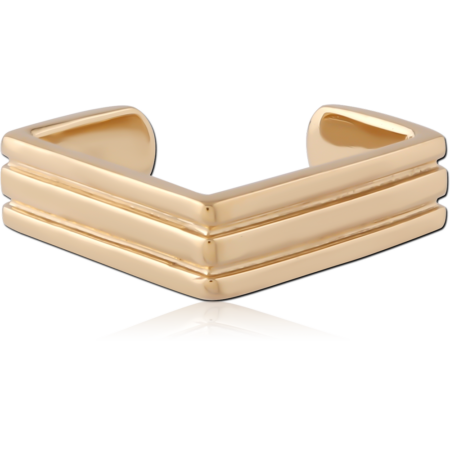 GOLD PVD 18K COATED SURGICAL STEEL JEWELED EAR CUFF