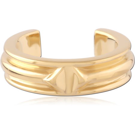 GOLD PVD 18K COATED SURGICAL STEEL JEWELED EAR CUFF