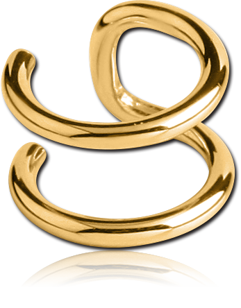 GOLD PVD COATED SURGICAL STEEL ILLUSION EAR CUFF