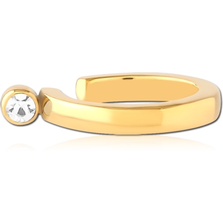 GOLD PVD COATED SURGICAL STEEL JEWELED EAR CUFF