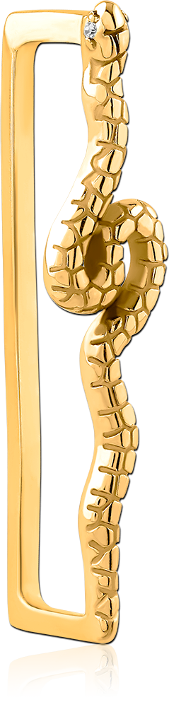 GOLD PVD COATED SURGICAL STEEL JEWELED EAR CUFF