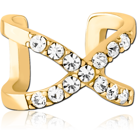 GOLD PVD COATED SURGICAL STEEL JEWELED EAR CUFF