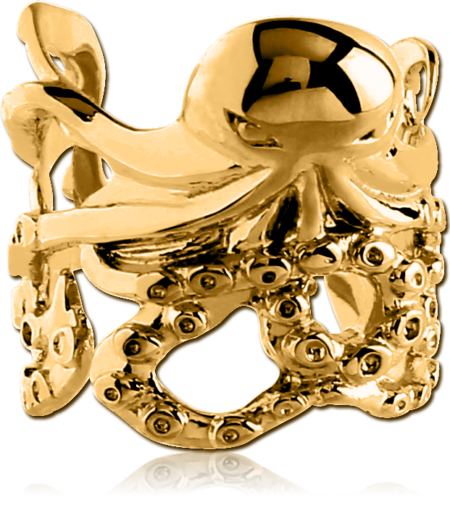 GOLD PVD COATED SURGICAL STEEL EAR CUFF - SQUID