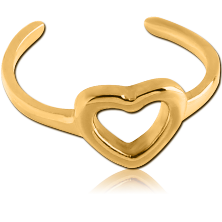 GOLD PVD COATED SURGICAL STEEL EAR CUFF - HEART