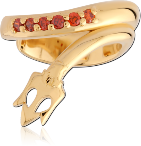 STERLING SILVER 925 GOLD PLATED JEWELED EAR EAR CUFF