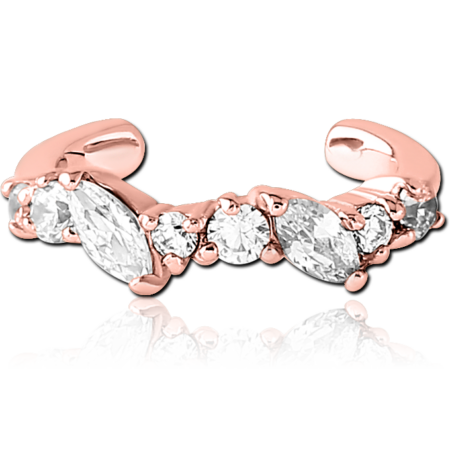 ROSE GOLD PVD COATED SURGICAL STEEL JEWELED EAR CUFF