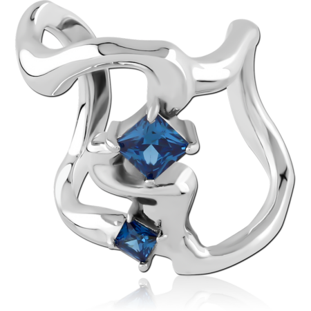 STERLING SILVER 925 RHODIUM PLATED JEWELED EAR CUFF