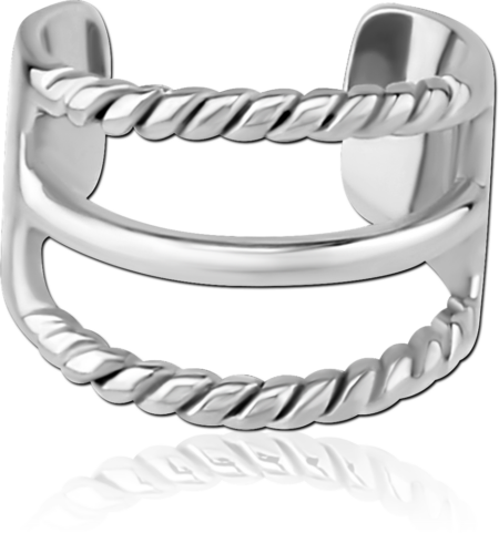 SURGICAL STEEL EAR CUFF - TWO ROPES