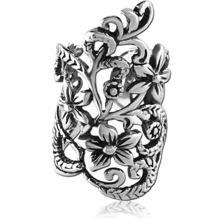 SURGICAL STEEL EAR CUFF - FLOWERS AND LEAFS
