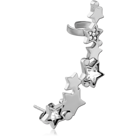 SURGICAL STEEL JEWELED EAR CUFF - STARS