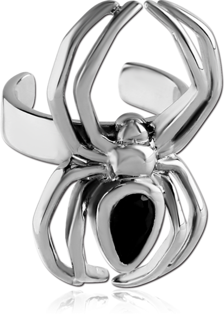 SURGICAL STEEL JEWELED EAR CUFF - SPIDER
