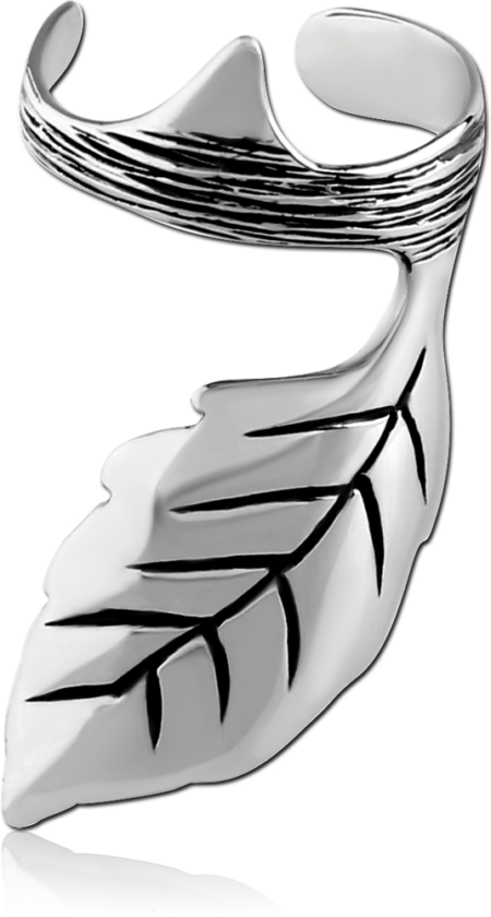 SURGICAL STEEL EAR CUFF - LEAF