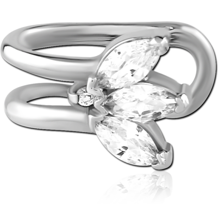 SURGICAL STEEL JEWELS EAR CLIPS - FLOWER