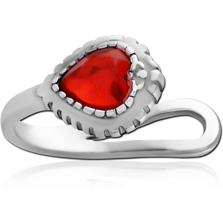 SURGICAL STEEL JEWELS EAR CLIPS - HEART