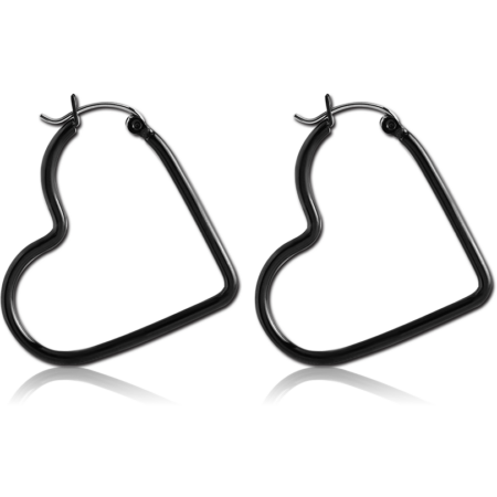 BLACK PVD COATED SURGICAL STEEL WIRE HOOP EARRINGS
