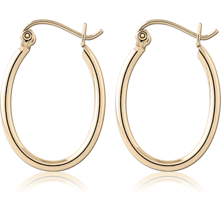 GOLD PVD 18K COATED SURGICAL STEEL WIRE HOOP EARRINGS