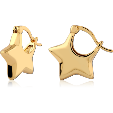 STERLING SILVER 925 GOLD PLATED 18K JEWELED WIRE HOOP EARRINGS