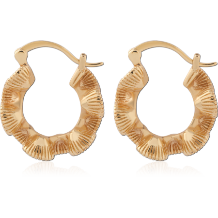 STERLING SILVER 925 18K GOLD PLATED JEWELED WIRE HOOP EARRINGS