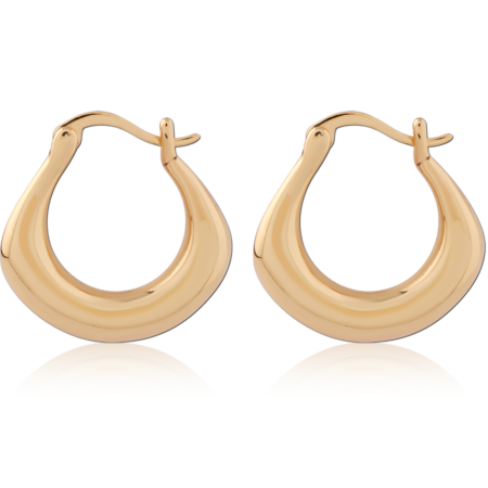 STERLING SILVER 925 GOLD PLATED 18K JEWELED WIRE HOOP EARRINGS