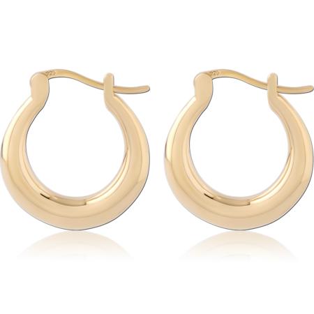 STERLING SILVER 925 GOLD PLATED 18K  HOOP EARRINGS