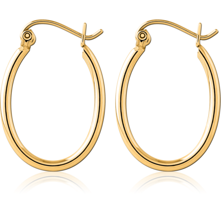 GOLD PVD COATED SURGICAL STEEL WIRE HOOP EARRINGS