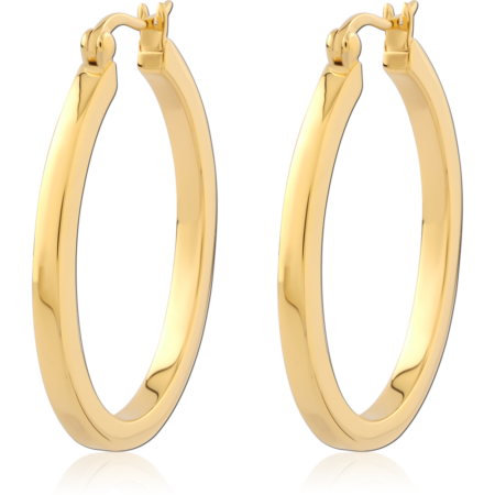 STERLING SILVER 925 GOLD PLATED HOOP EARRINGS