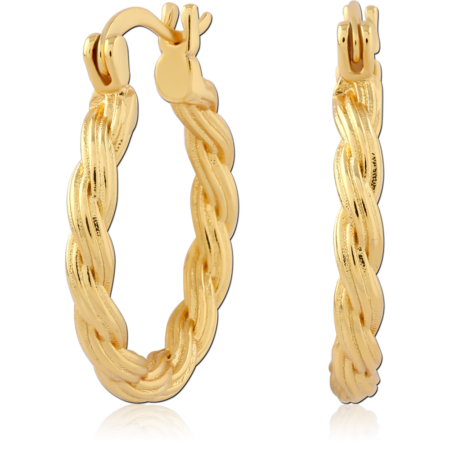 STERLING SILVER 925 GOLD PLATED HOOP EARRINGS