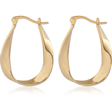 STERLING SILVER 925 GOLD PLATED HOOP EARRINGS