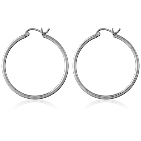 SURGICAL STEEL WIRE HOOP EARRINGS - ROUND