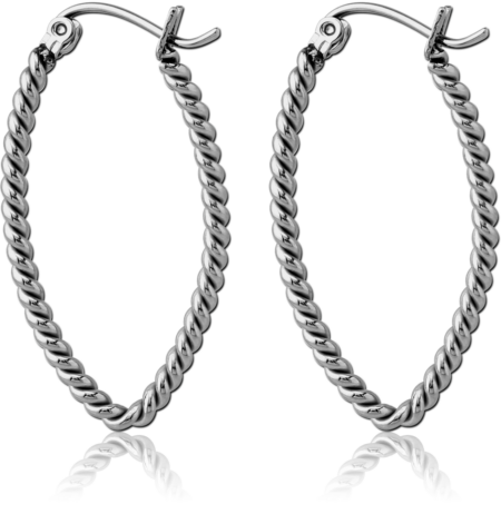 SURGICAL STEEL TWISTED WIRE EARRINGS