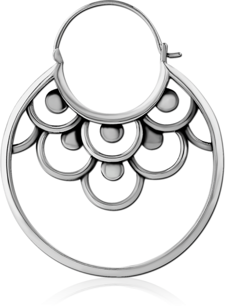 SURGICAL STEEL HOOP EARRING FOR TUNNEL