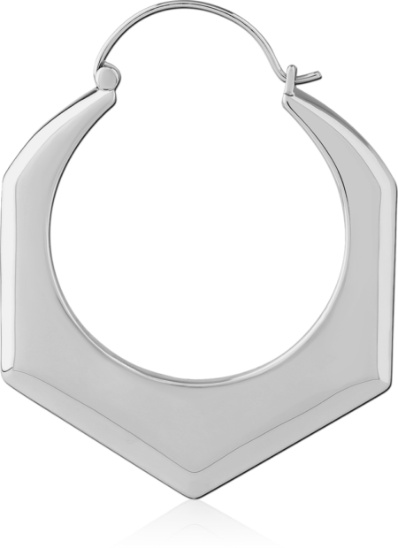 SURGICAL STEEL HOOP EARRING FOR TUNNEL