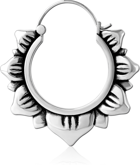 SURGICAL STEEL HOOP EARRING FOR TUNNEL