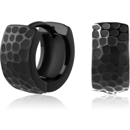 BLACK PVD COATED SURGICAL STEEL HUGGIES PAIR