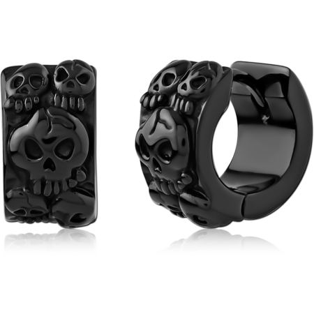 BLACK PVD COATED SURGICAL STEEL HUGGIES PAIR