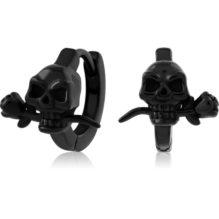 BLACK PVD COATED SURGICAL STEEL HUGGIES PAIR