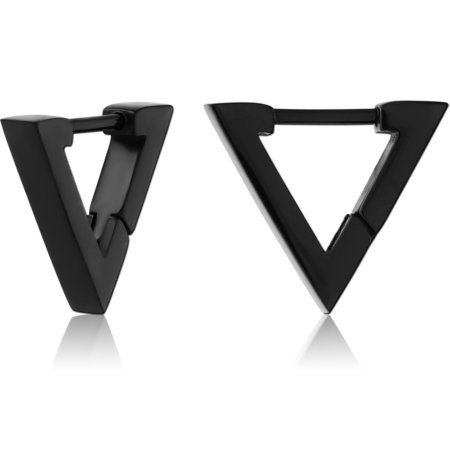 BLACK PVD COATED STAINLESS STEEL HUGGIES TRIANGLE HOOP