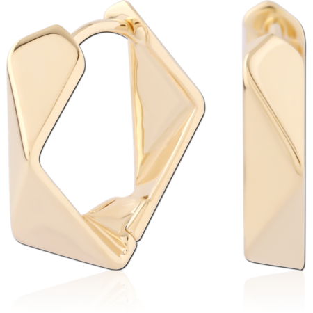 GOLD PVD 18K COATED SURGICAL STEEL HUGGIES PAIR