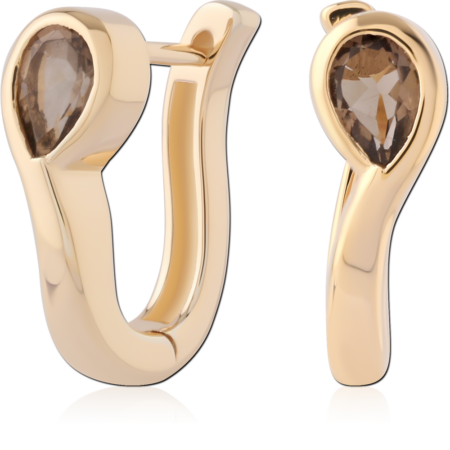 STERLING SILVER 925 18K GOLD PLATED JEWELED HUGGIES PAIR